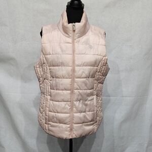 U.S. Polo Zip Up Puffer Vest Pale Pink 100% Polyester Size XL
